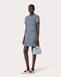 VALENTINO GARAVANI ALLTIME SMALL HANDBAG IN GRAINY CALFSKIN PORCELAIN BLUE