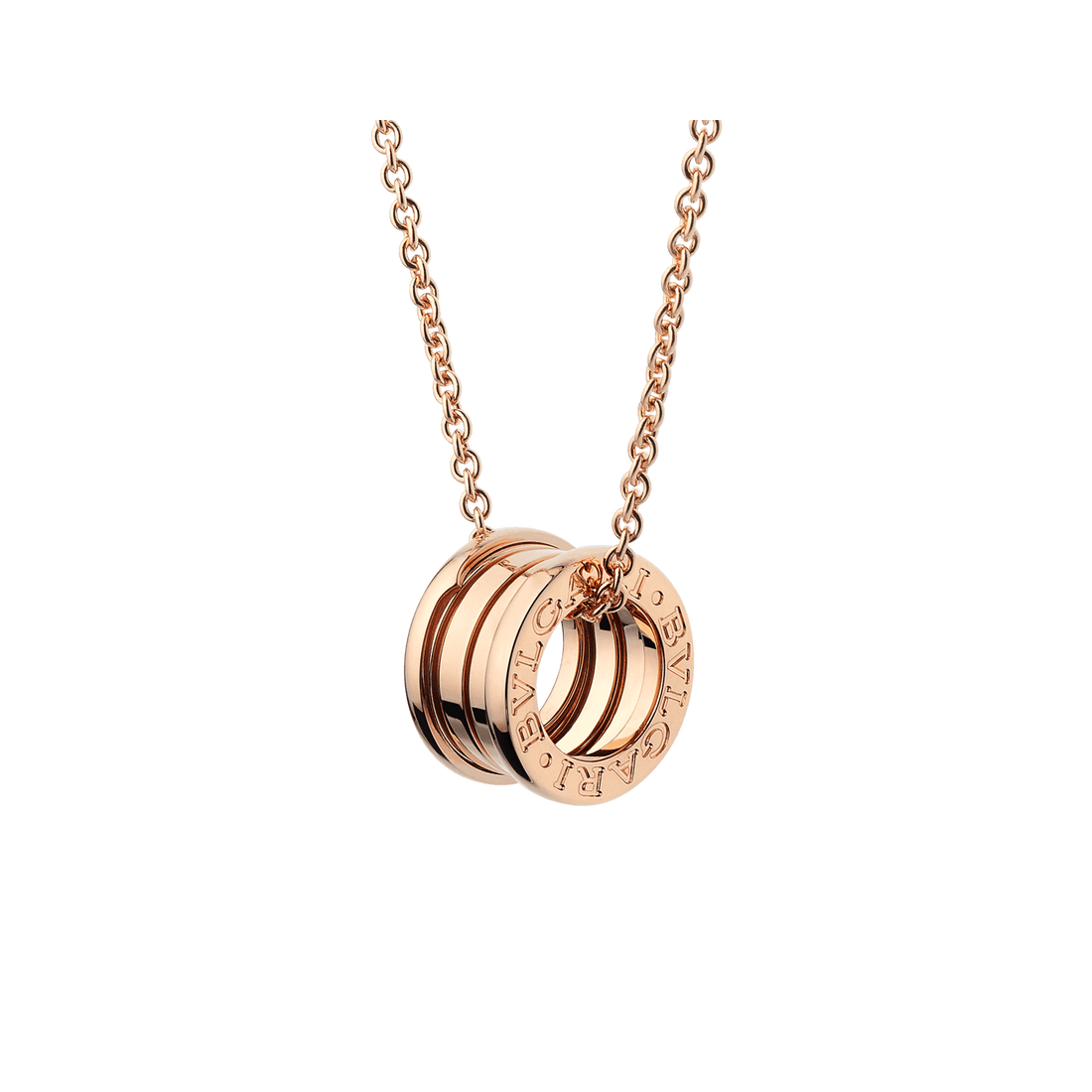 Bob Rollers Adolph necklace with chain and small round pendant in rose gold