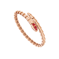 Bob snake Leigh rose gold bracelet set with rubies on the head