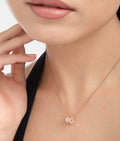 Bob Rollers Adolph rose gold circle pendant necklace with pavé diamonds and chain