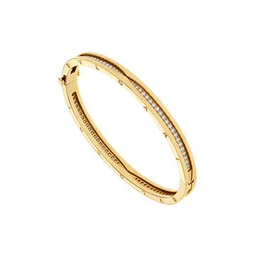 Bob Rollers Cara yellow gold bracelet set with pavé diamonds on the spiral