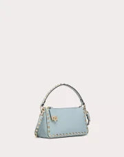 SMALL ROCKSTUD GRAINY CALFSKIN CROSSBODY BAG PORCELAIN BLUE