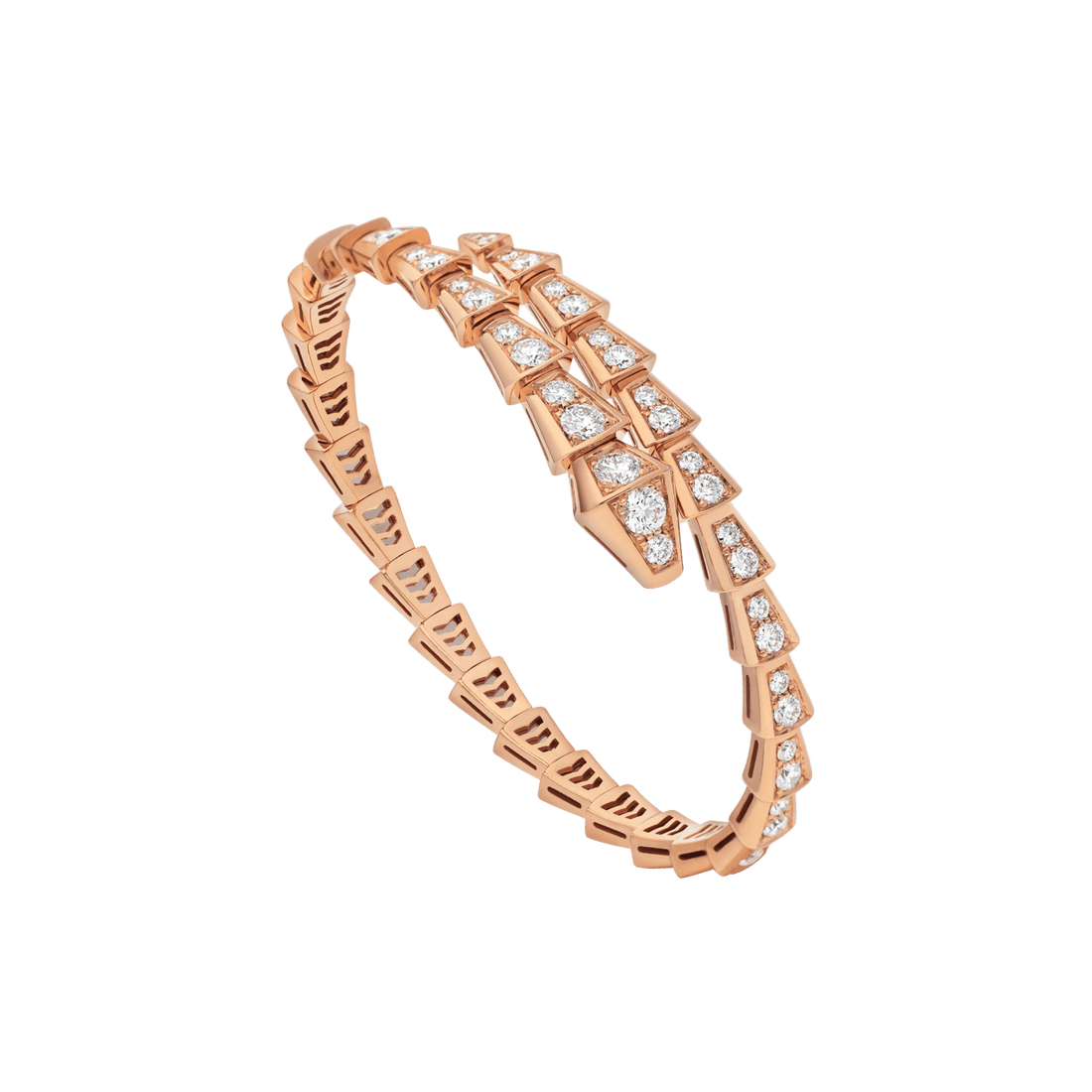 Bob snake rose gold bracelet set with full diamonds