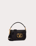 VALENTINO GARAVANI ALLTIME GRAINY CALFSKIN SHOULDER BAG BLACK