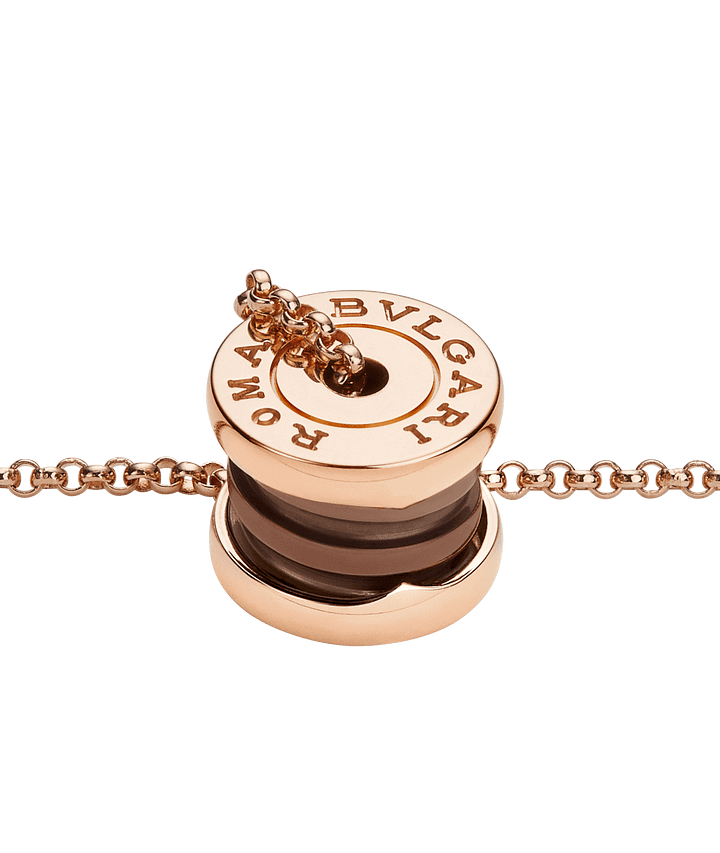 Bob Rollers Adolph necklace with rose gold chain and pendant in rose gold and cermet