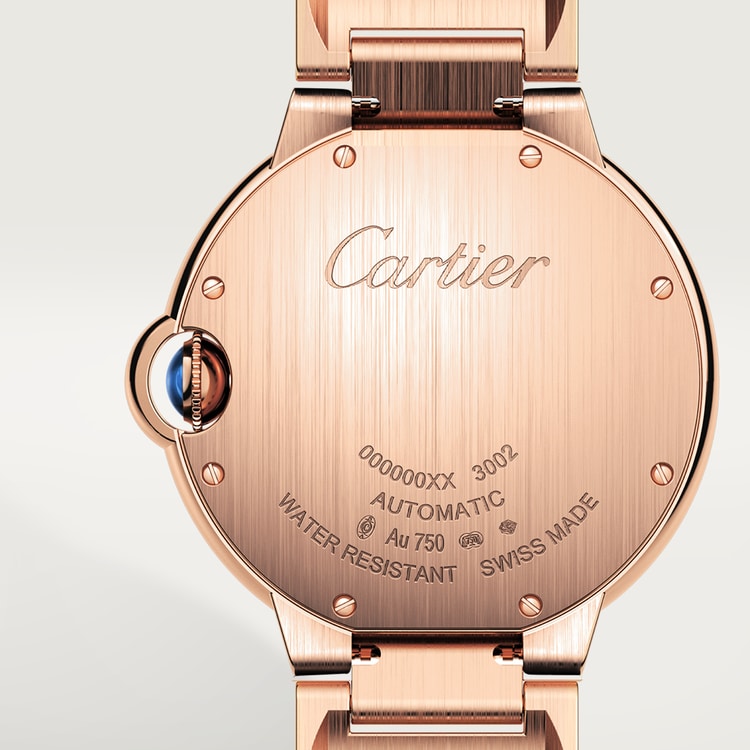 Ballon Bleu de Cartier watch, 36 mm, mechanical movement with automatic winding. Rose gold