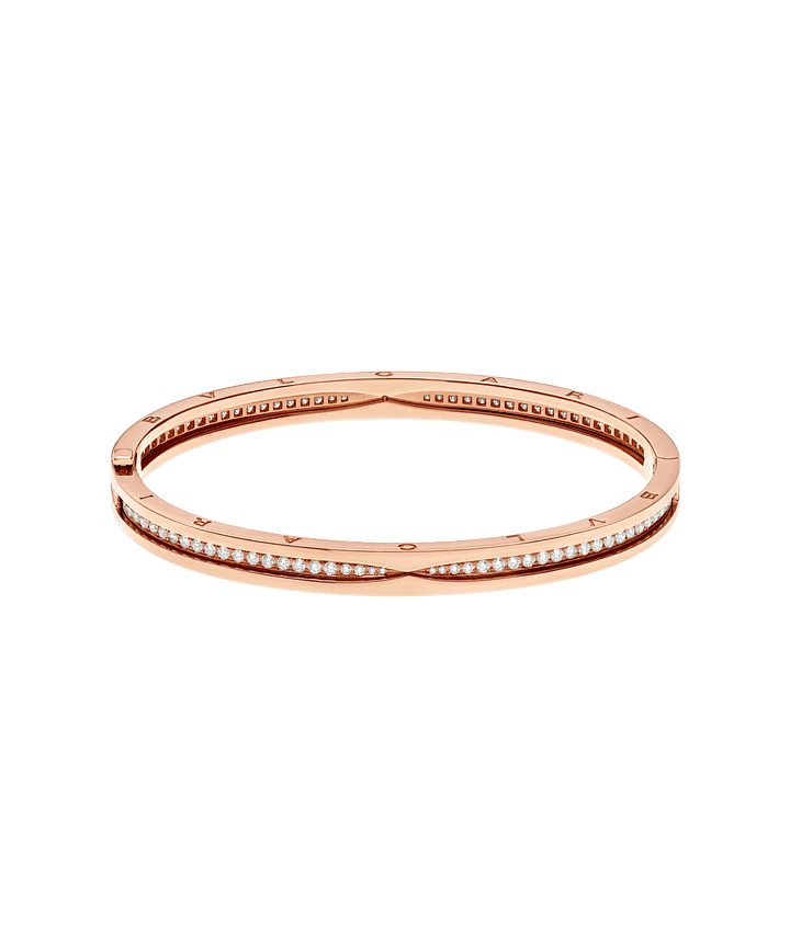 Bob Rollers Cara rose gold bracelet set with pavé diamonds on the spiral