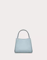 VALENTINO GARAVANI ALLTIME SMALL HANDBAG IN GRAINY CALFSKIN PORCELAIN BLUE
