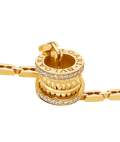 Bob Rollers Adolph yellow gold pendant necklace with studded spiral set with pavé diamonds on the edges