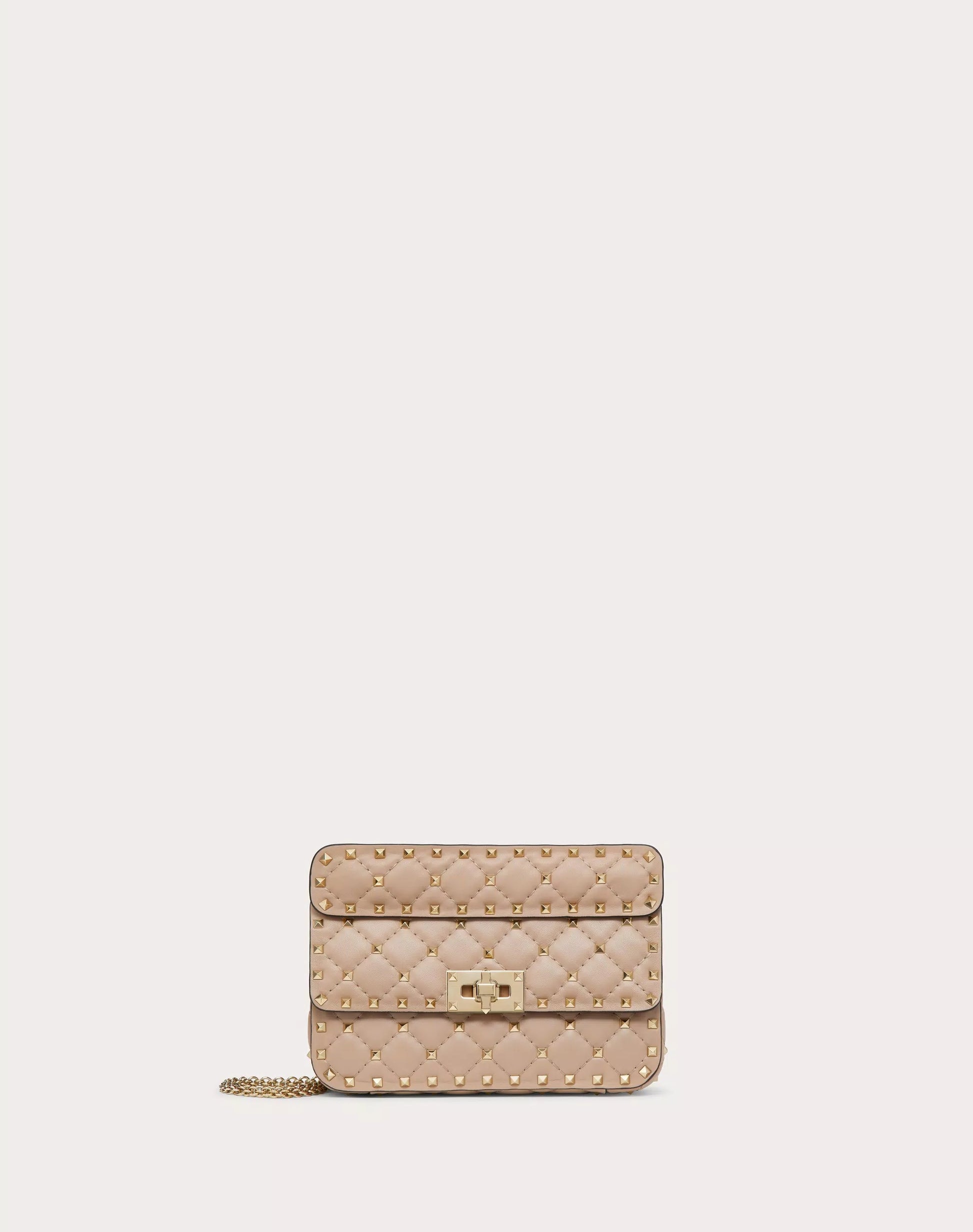 SMALL NAPPA ROCKSTUD SPIKE BAG POUDRE