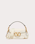 VALENTINO GARAVANI ALLTIME GRAINY CALFSKIN SHOULDER BAG IVORY