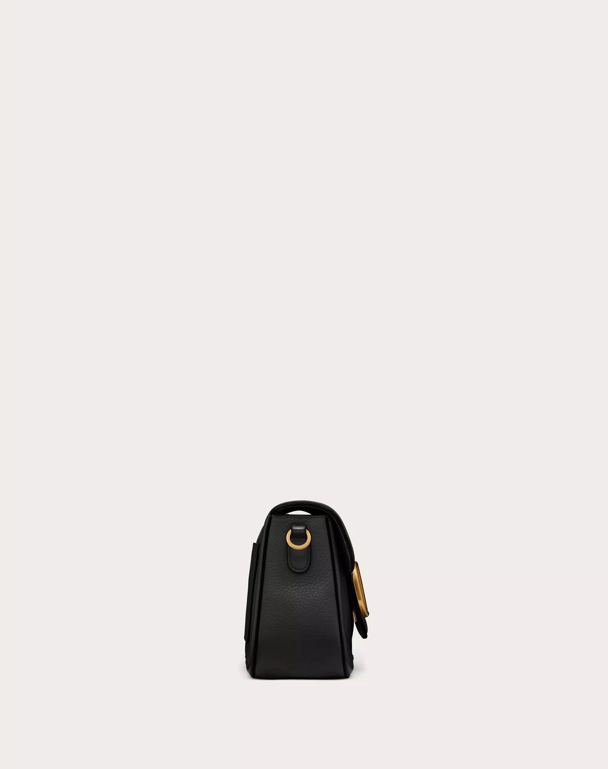 VALENTINO GARAVANI ALLTIME GRAINY CALFSKIN SHOULDER BAG BLACK