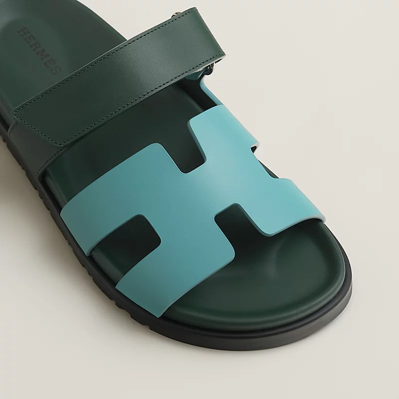 Hermes Chypre sandal bleu citadin / vert bouteille