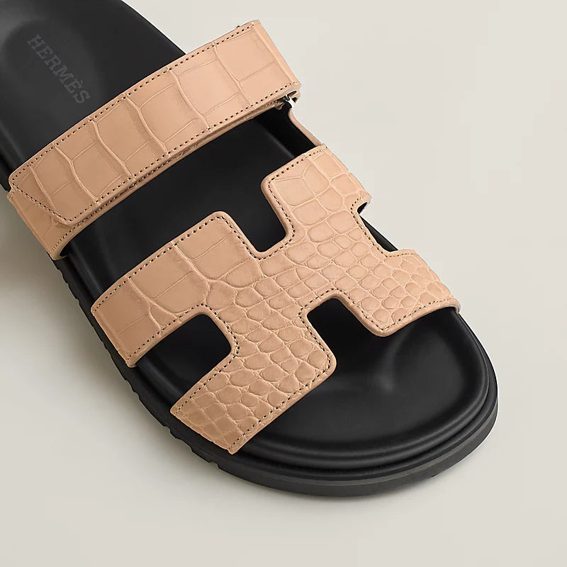 Hermes Chypre sandal beige perlino