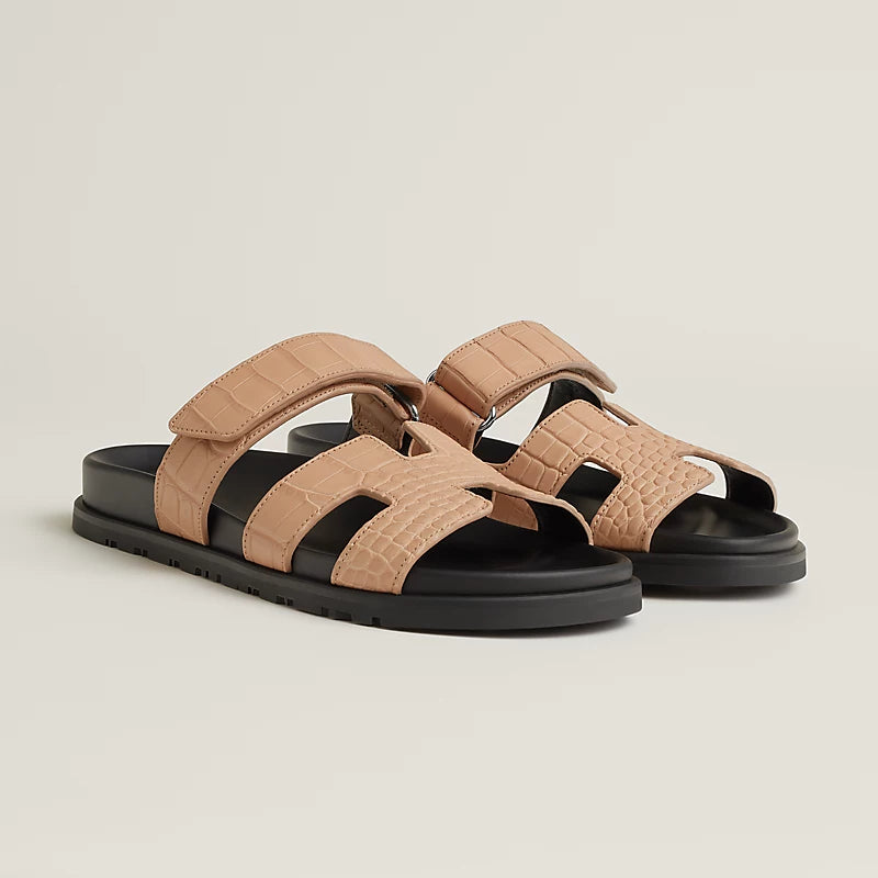 Hermes Chypre sandal beige perlino