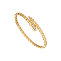 Bob snake fad yellow gold bracelet set with pavé diamonds on the head and tail