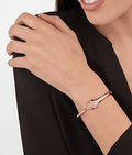 Bob snake Monroe rose gold bangle bracelet set with rubellite eyes