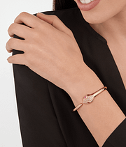 Bob snake Monroe rose gold bangle bracelet set with rubellite eyes