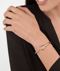 Bob snake Monroe rose gold bangle bracelet set with rubellite eyes