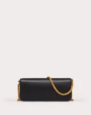 VALENTINO GARAVANI LOCÒ CALFSKIN SHOULDER BAG BLACK