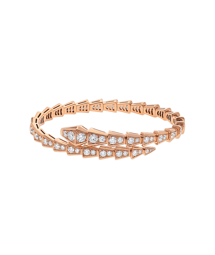 Bob snake rose gold bracelet set with full diamonds