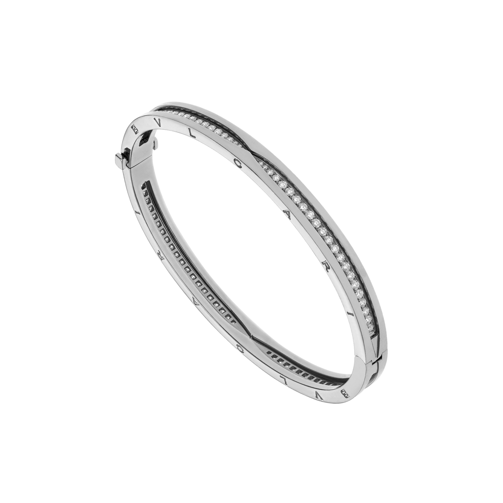 Bob Rollers Cara white gold bracelet set with pavé diamonds on the spiral