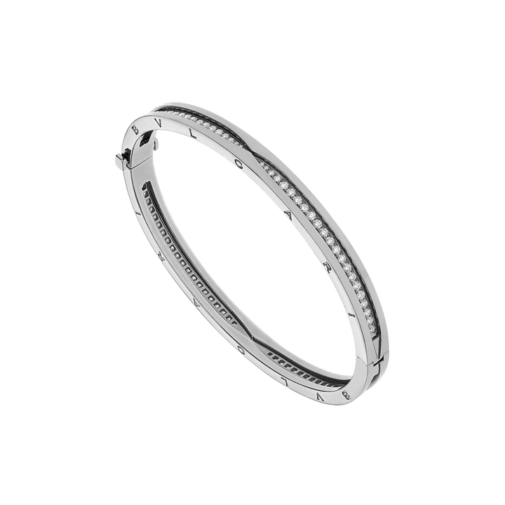 Bob Rollers Cara white gold bracelet set with pavé diamonds on the spiral