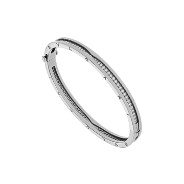 Bob Rollers Cara white gold bracelet set with pavé diamonds on the spiral