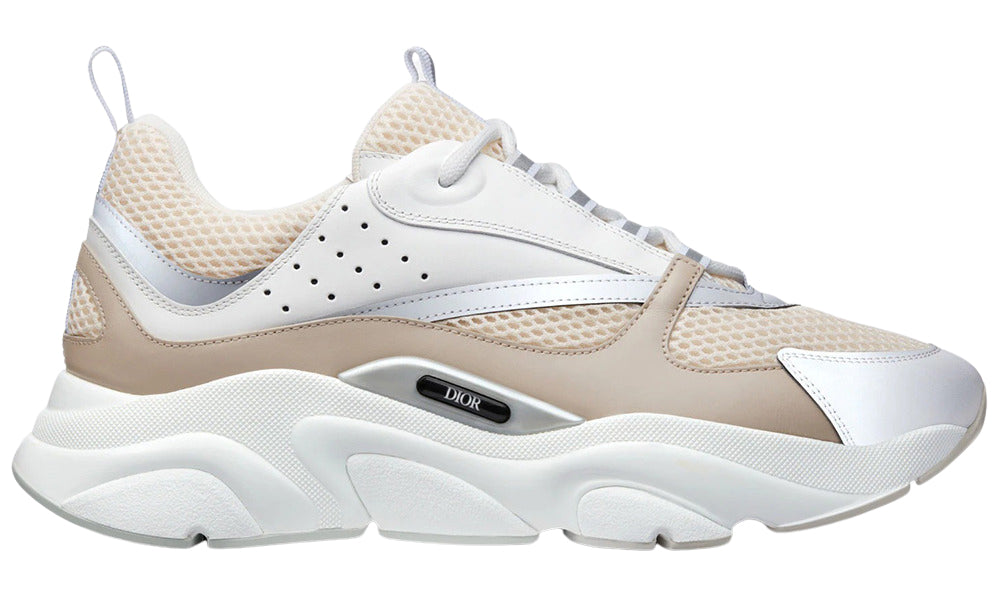 Dior B22 Cream Technical Mesh with Beige and White Smooth Calfskin