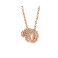 Bob snake elegant rose gold pendant necklace set with full pavé diamonds