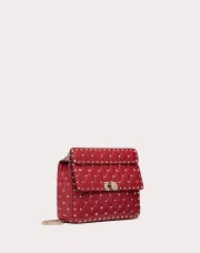 MEDIUM NAPPA ROCKSTUD SPIKE BAG ROSSO VALENTINO