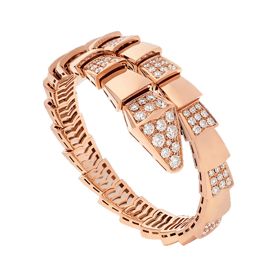 Bob snake Winslet rose gold bracelet with diamonds