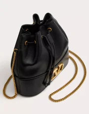MINI BUCKET BAG IN NAPPA WITH VLOGO SIGNATURE CHAIN BLACK