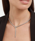 Bob snake datong slim necklace in white gold, set with full pavé diamonds.
