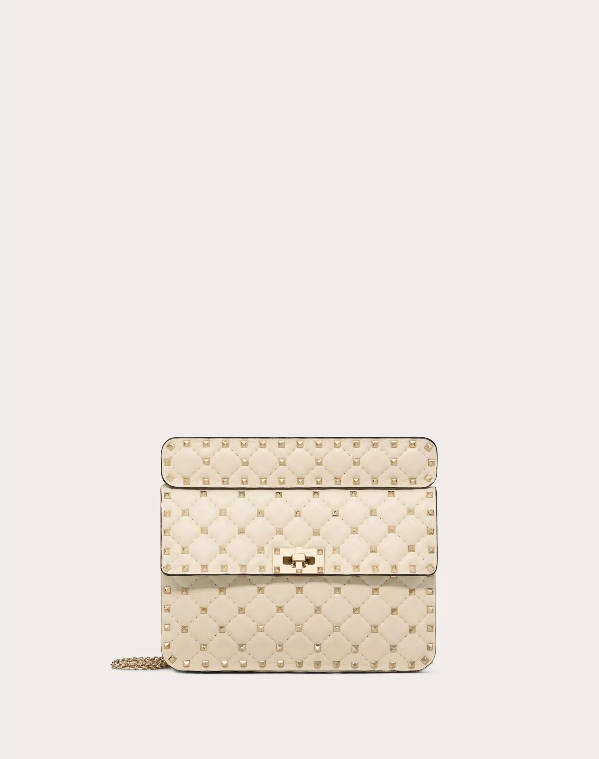 MEDIUM NAPPA ROCKSTUD SPIKE BAG LIGHT IVORY