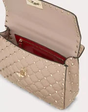 MEDIUM NAPPA ROCKSTUD SPIKE BAG POUDRE