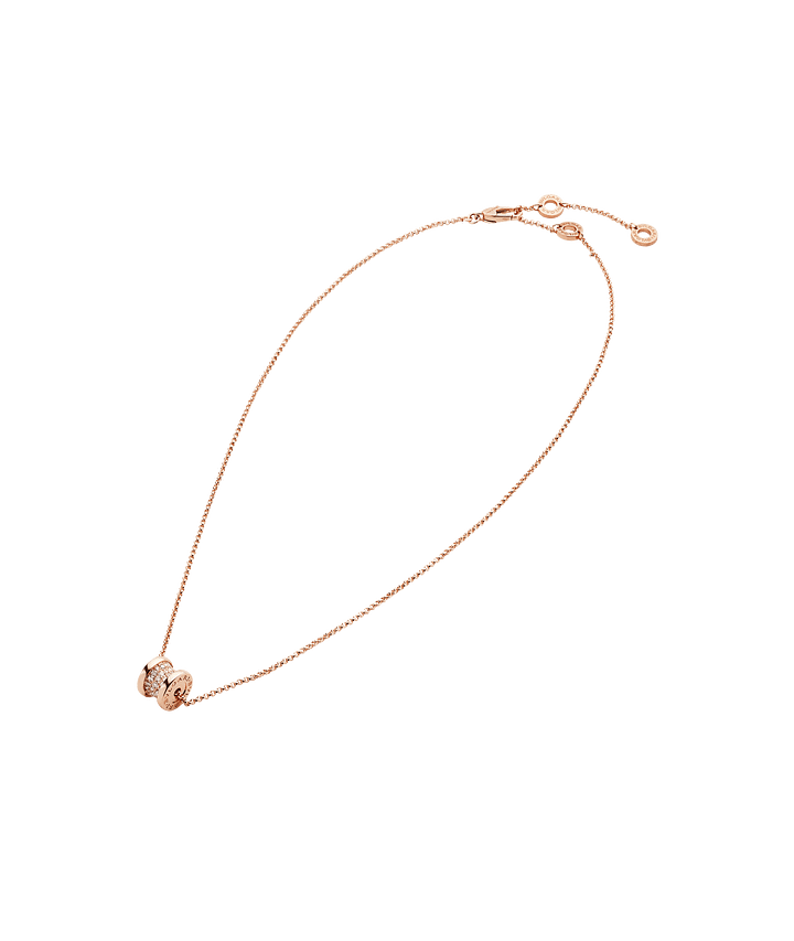 Bob Rollers Adolph rose gold circle pendant necklace with pavé diamonds and chain