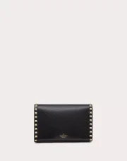 SMALL ROCKSTUD GRAINY CALFSKIN CROSSBODY BAG BLACK