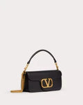VALENTINO GARAVANI LOCÒ CALFSKIN SHOULDER BAG BLACK