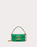 VALENTINO GARAVANI LOCÒ SMALL SHOULDER BAG IN CALFSKIN GREEN