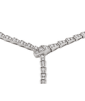 Bob snake datong slim necklace in white gold, set with full pavé diamonds.