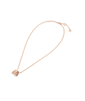 Bob snake elegant rose gold pendant necklace set with pavé diamonds on the head and tail