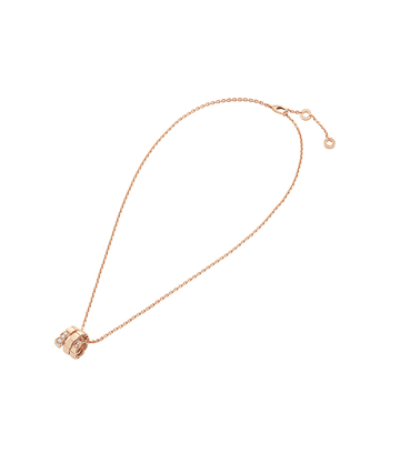 Bob snake elegant rose gold pendant necklace set with pavé diamonds on the head and tail