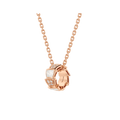 Bob snake elegant rose gold pendant necklace set with pavé diamonds and white mother-of-pearl elements