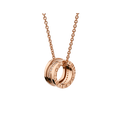 Bob Rollers Adolph necklace with rose gold pendant set with pavé diamonds on the spiral and rose gold chain
