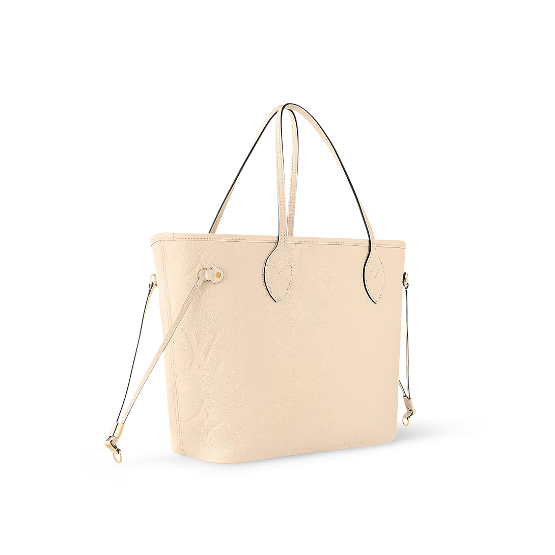 Louis Vuitton Neverfull MM Monogram Empreinte Leather Cream