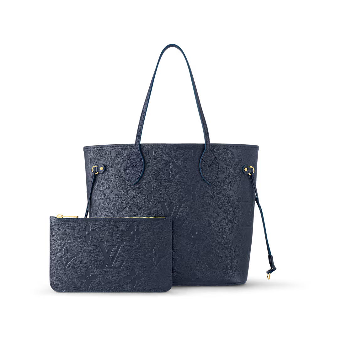 Louis Vuitton Neverfull MM Monogram Empreinte Leather Navy