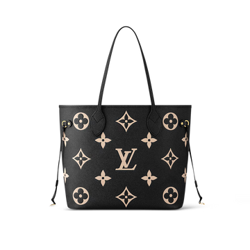 Louis Vuitton Neverfull MM Monogram Empreinte Leather Black / Beige