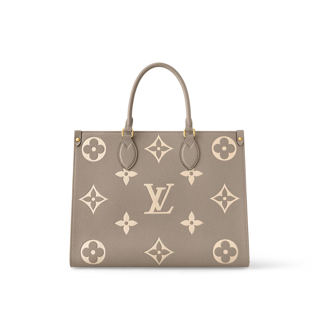 Louis Vuitton OnTheGo MM Bicolor Monogram Empreinte Leather Dove/Cream
