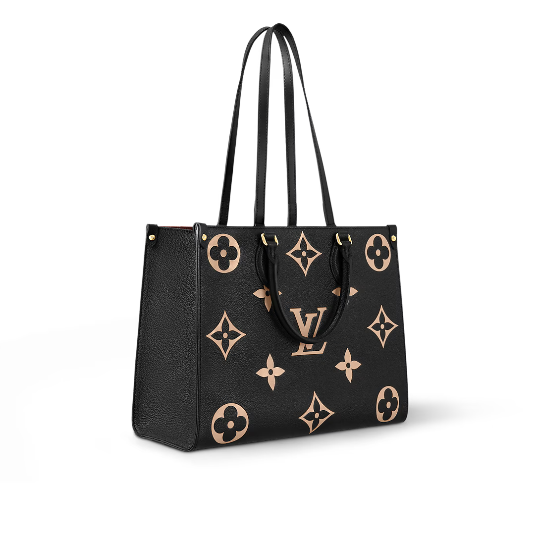 Louis Vuitton OnTheGo MM Bicolor Monogram Empreinte Leather Black/Beige